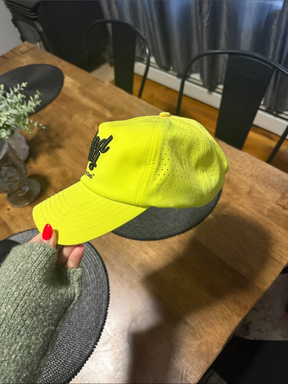 Dad Gang Neon Yellow Dad Cap by - Picture 2 of 4